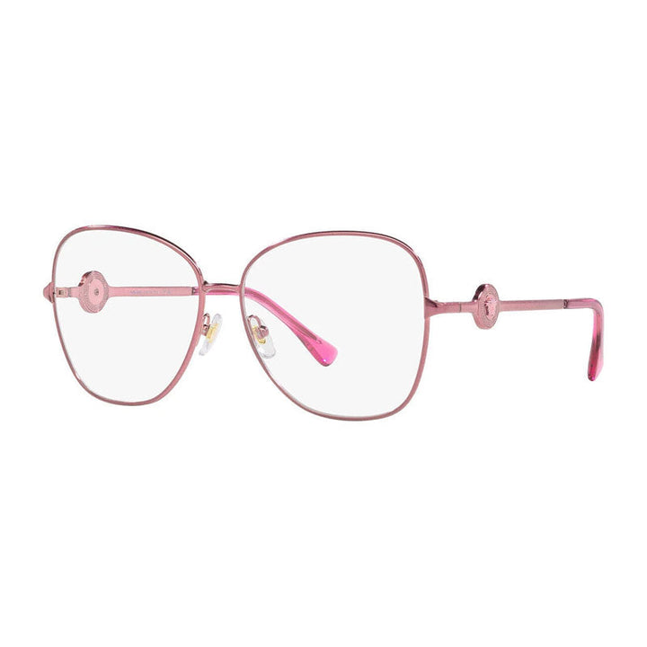 Versace Sunglasses Rectangle Full Rim, Metallized Pink Frame and Clear Lens Lens VE12891500