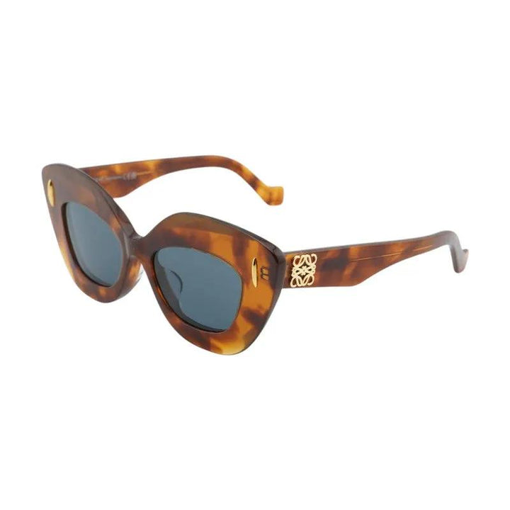 Loewe Sunglasses Cat Eye Full Rim, Shiny Havana Frame And Blue Lens Lw40127F53V