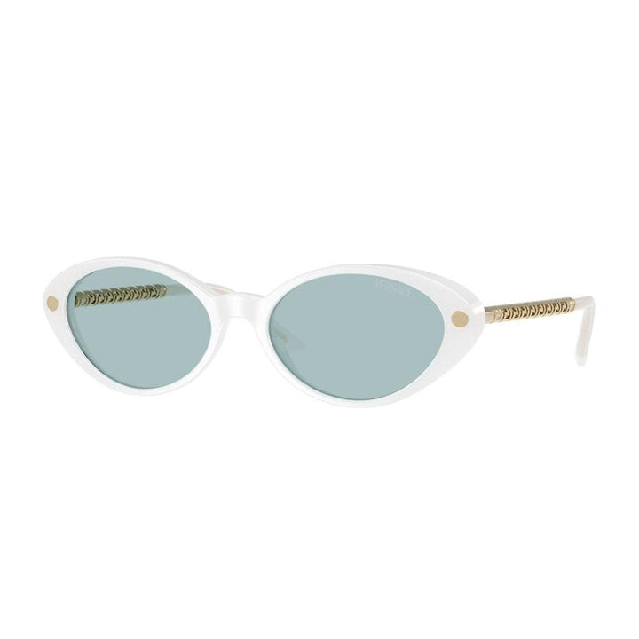 Versace Sunglasses Oval Full Rim, White Frame and Blue Lens VE4469547172
