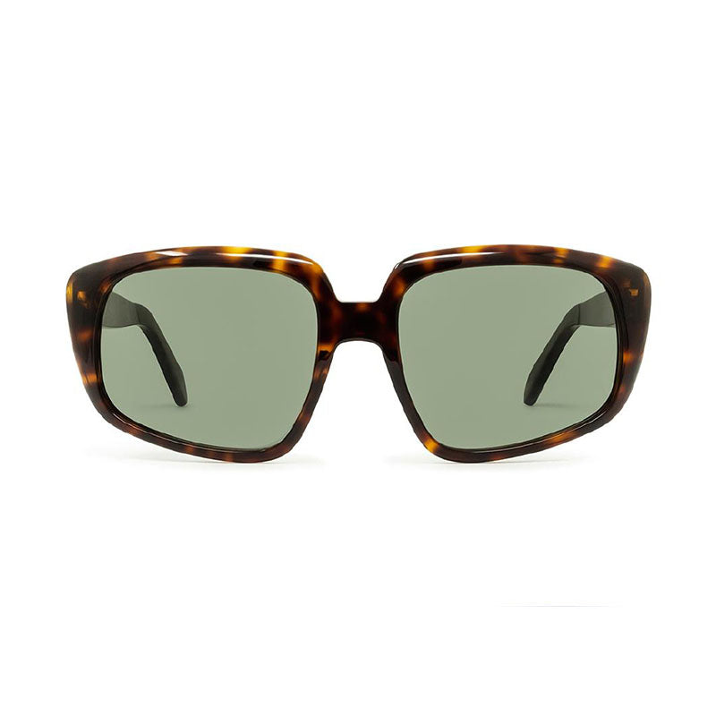 Celine Sunglasses Square Full Rim, Dark Havana Frame and Green Lens CL40073I54N