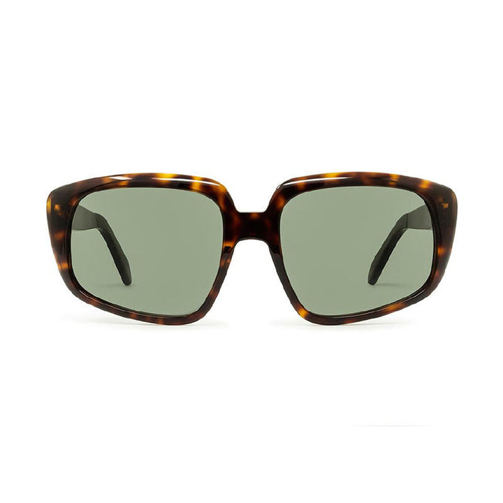 Celine Sunglasses Square Full Rim, Dark Havana Frame and Green Lens CL40073I54N