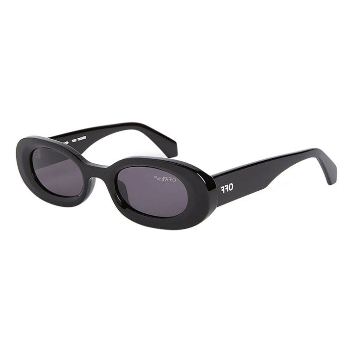 Off-White Sunglasses Oval Full Rim, Black Frame and Dark Grey Lens OERI087AMALFI1007
