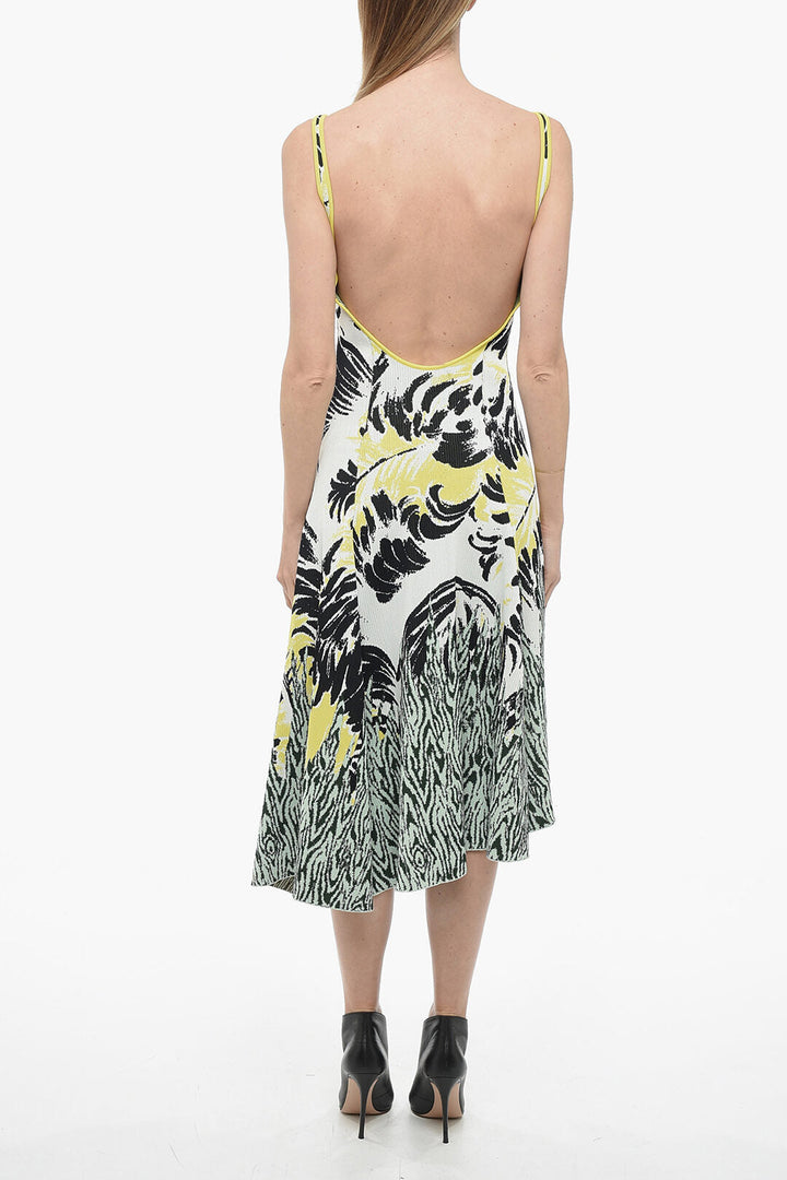 Bottega Veneta Embroidered Jacquard Dress with Open Back