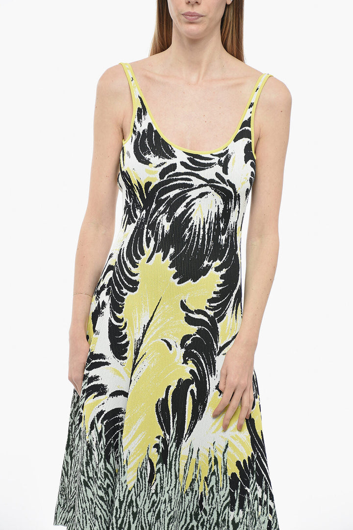 Bottega Veneta Embroidered Jacquard Dress with Open Back