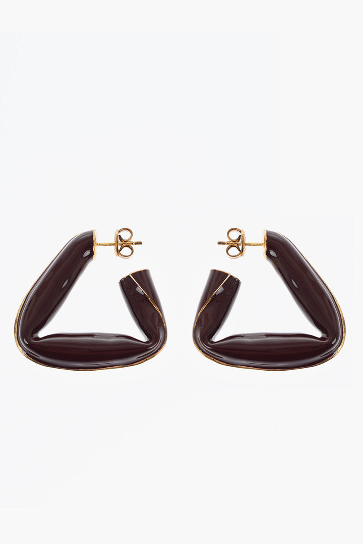 Bottega Veneta Enameled FOLD TRIANGLE Hoop Earrings