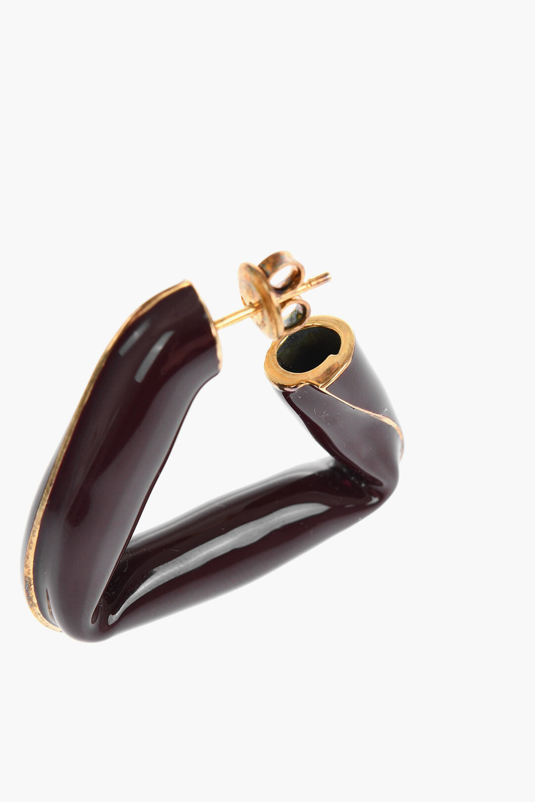 Bottega Veneta Enameled FOLD TRIANGLE Hoop Earrings