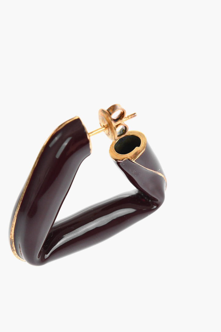 Bottega Veneta Enameled FOLD TRIANGLE Hoop Earrings
