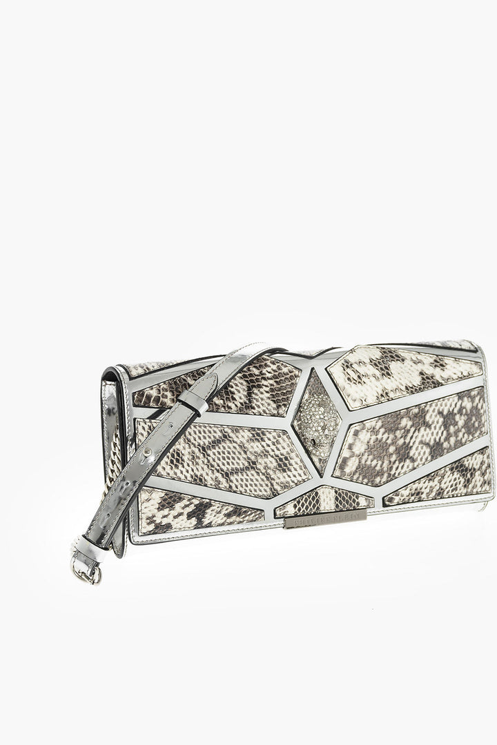 Philipp Plein EST.1978 Snake Leather Detailed LUXURY DREAM Clutch