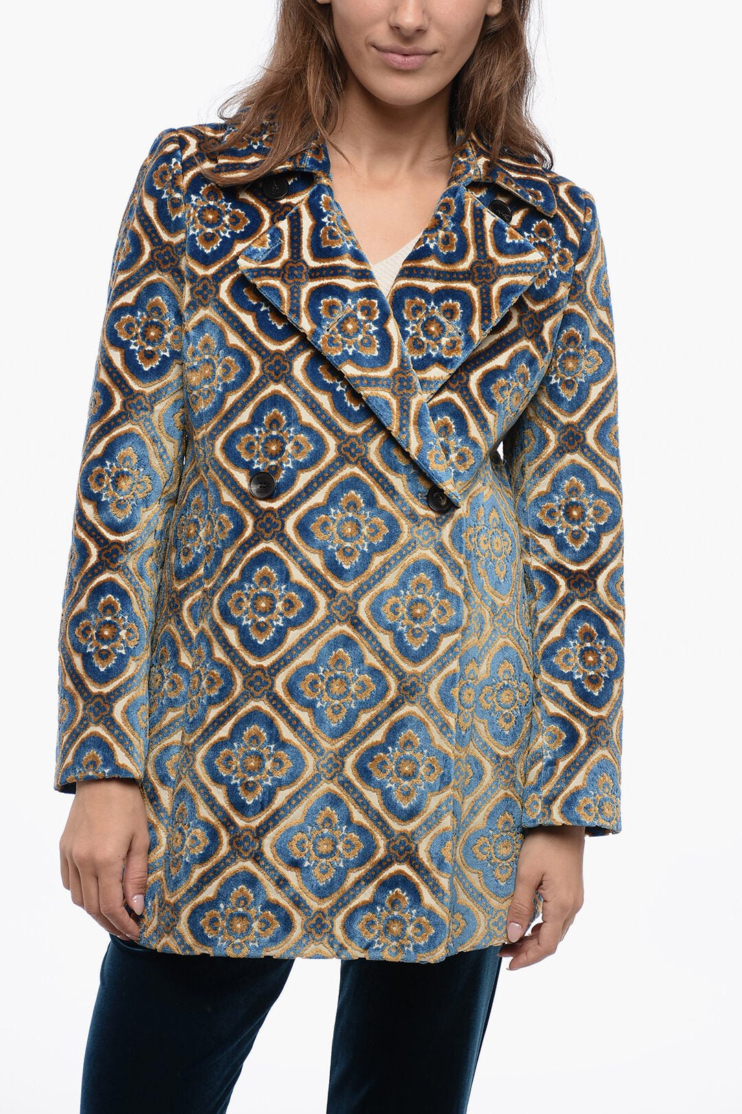 Other - Etro Brocade Doble - Brested Coat with Flared Fit - 2320494804 - Ask Me Wear