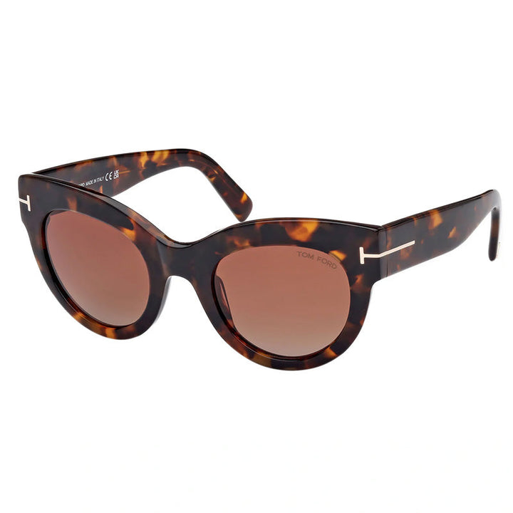 Tom Ford Cat Eye Full Rim, with a Dark Havana frame and Bordeaux Gradient lens.