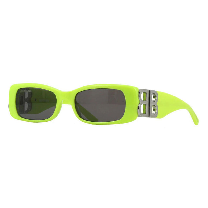 Balenciaga Rectangle Full Rim, with a Yellow Silver frame and Grey lens.