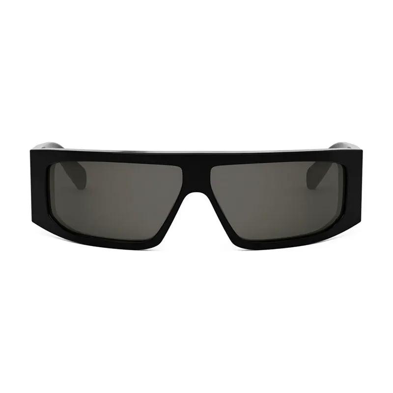 Celine Sunglasses Rectangle Full Rim, Shiny Black Frame And Smoke Lens Cl40291I01A