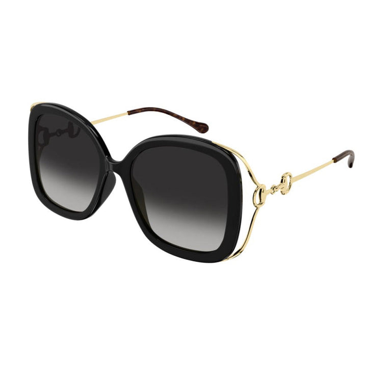 Gucci Sunglasses Butterfly Full Rim, Black Frame and Grey Gradient Lens GG1021S002