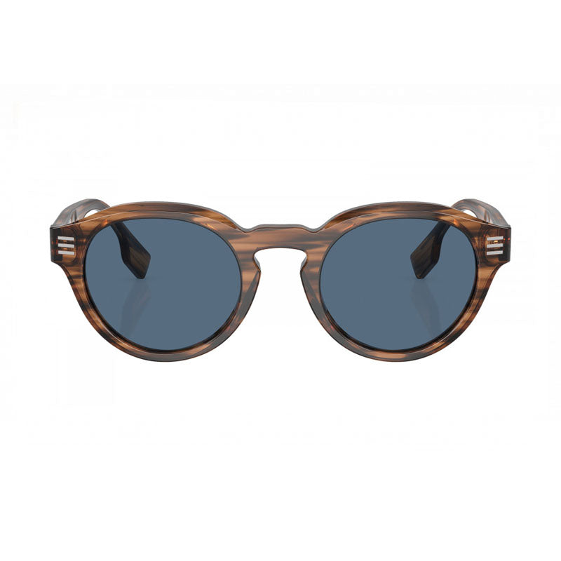 Burberry Sunglasses Round Full Rim, Brown Frame and Dark Blue Lens BE4404409680