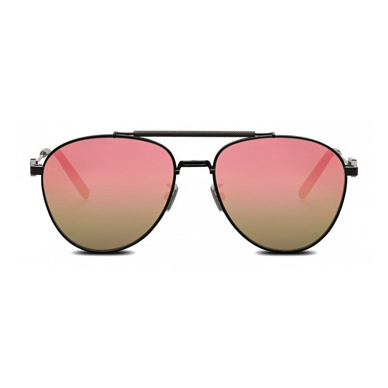 Dior Aviator Full Rim, with a Gunmetal frame and Pink to Gold Gradient Mirror lens.