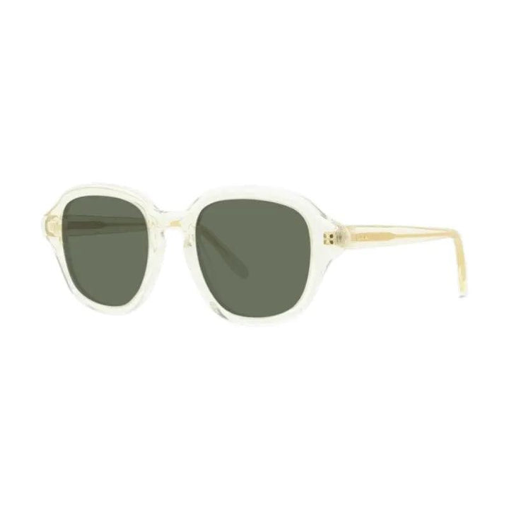 Loewe Sunglasses Square Full Rim, Transparent Yellow Frame And Green Lens Lw40163I57N