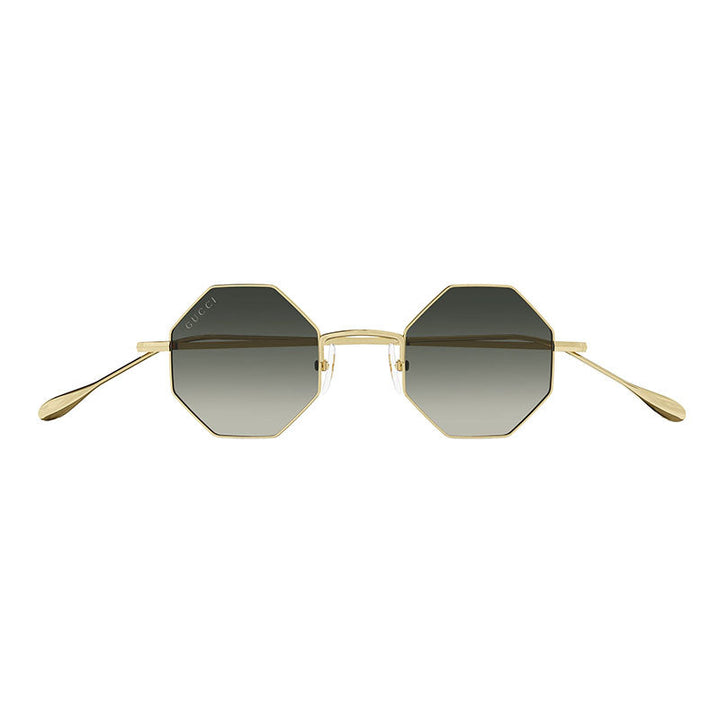 Gucci Geometric Full Rim, with a Gold frame and Grey Gradient lens.