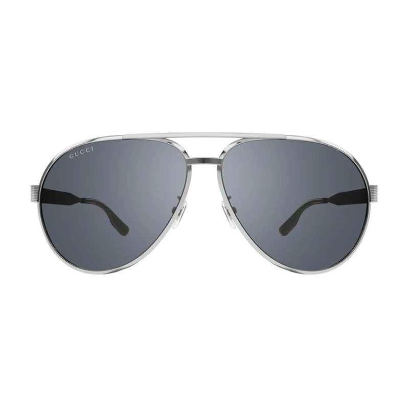Gucci Sample Sale | Gucci Sunglasses Aviator Full Rim, Silver Frame And Smoke With Silver Mirror Lens Gg1513S003 - Sunglasses | Designer outlet