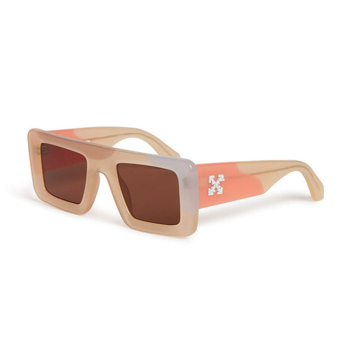Off-White Sunglasses Square Full Rim, Multicolor Sand Frame and Solid Brown Lens OERI069SEATTLE1764