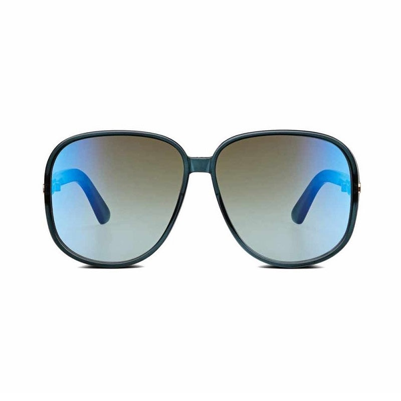 Dior Sunglasses Oval Full Rim, Translucent Blue Frame and Khaki Gradient Blue Mirrored Flash Lens DDOLLS1U30C6