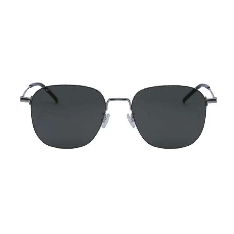 Saint Laurent Sunglasses Rectangle Full Rim, Silver Frame And Grey Lens Sl388/kwire001