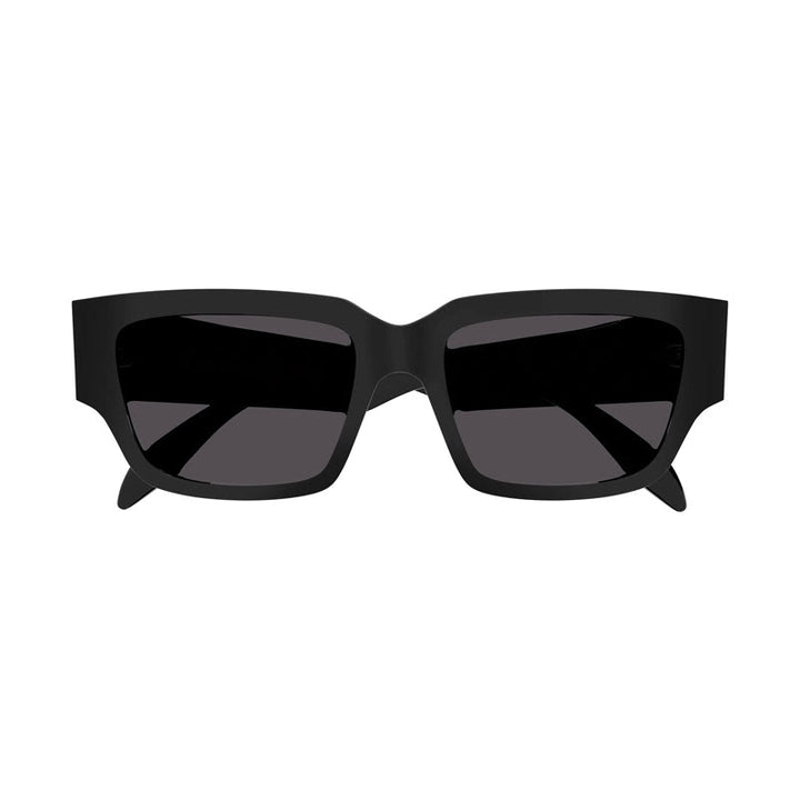 Alexander McQueen Sunglasses Square Full Rim, Shiny Black Frame and Grey Lens AM0329S002