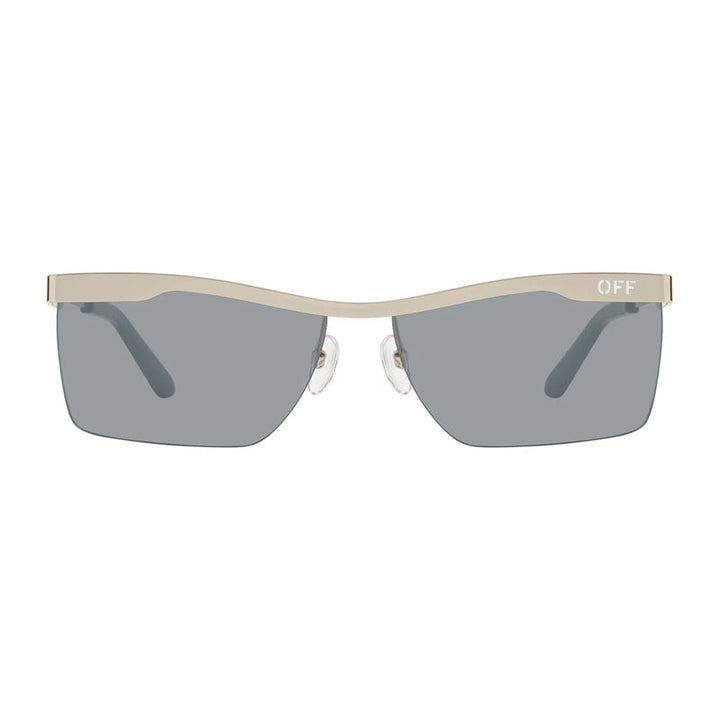 Off-White Sunglasses Rectangle Semi Rim, Silver Frame and Grey with Silver Mirror Lens OERI095RIMINI7272