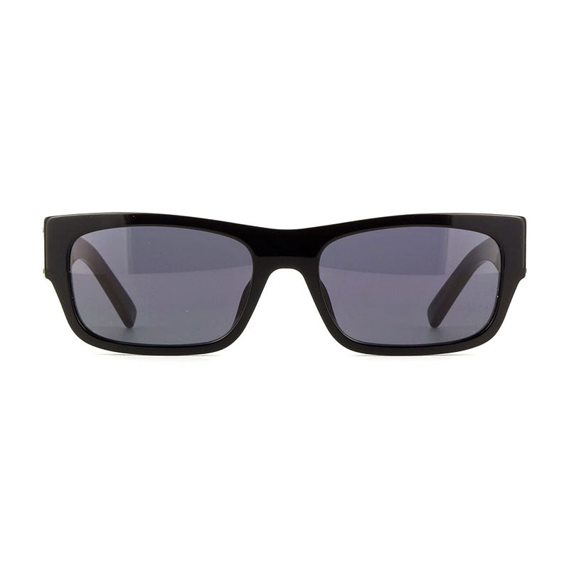 Givenchy Rectangle Full Rim, with a Shiny Black frame and Grey lens.