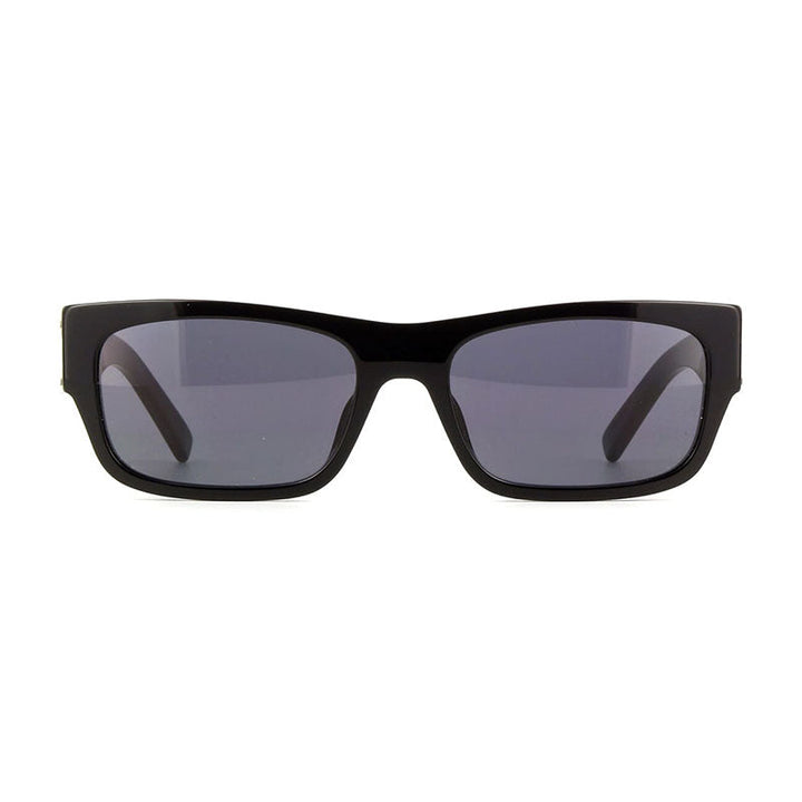 Givenchy Rectangle Full Rim, with a Shiny Black frame and Grey lens.