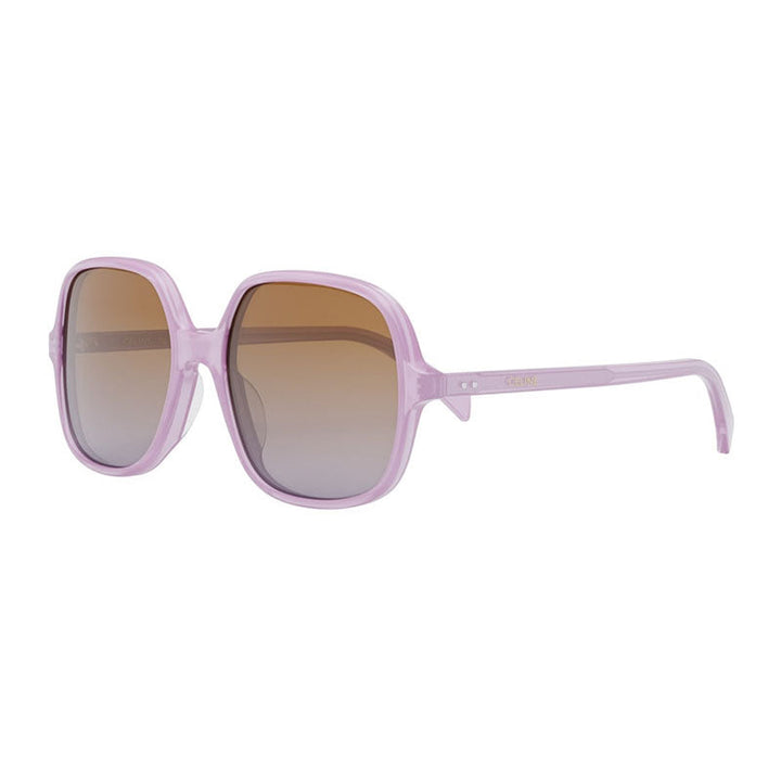 Celine Sunglasses Square Full Rim, Shiny Opal Lilac Frame and Brown Gradient Lens CL40244U78F