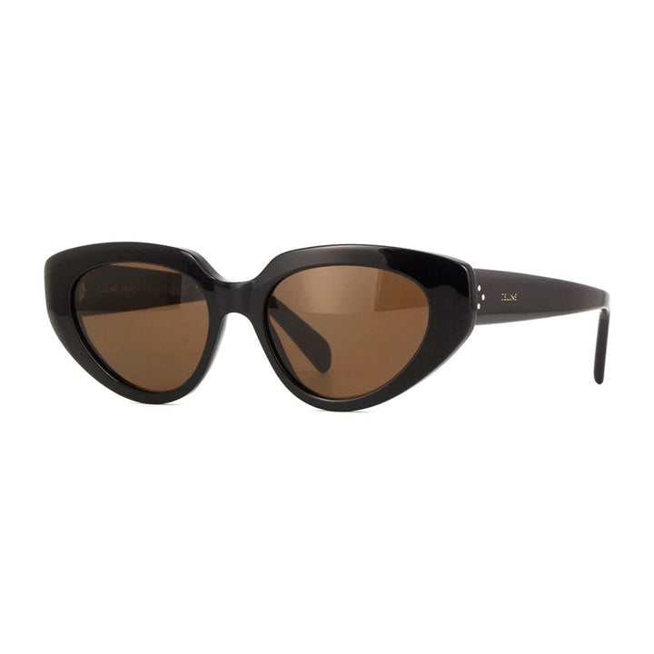 Celine Sunglasses Cat Eye Full Rim, Shiny Black Frame and Brown Lens CL40286I01E