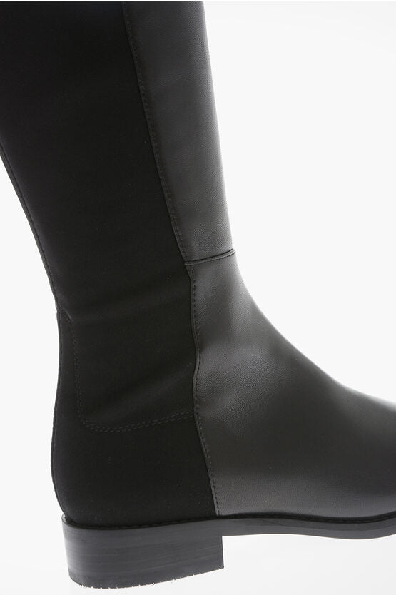 Stuart Weitzman Fabric and Leather HALFNHALF Pull-On Boots