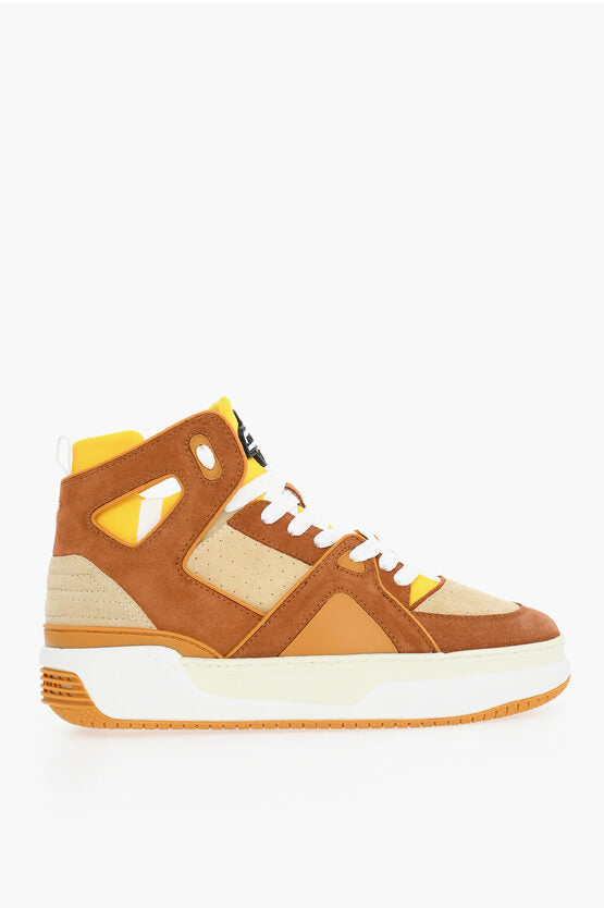 Just Don Fabric and Suede BASKETBALL JD1 High-Top Sneakers with Cut-O