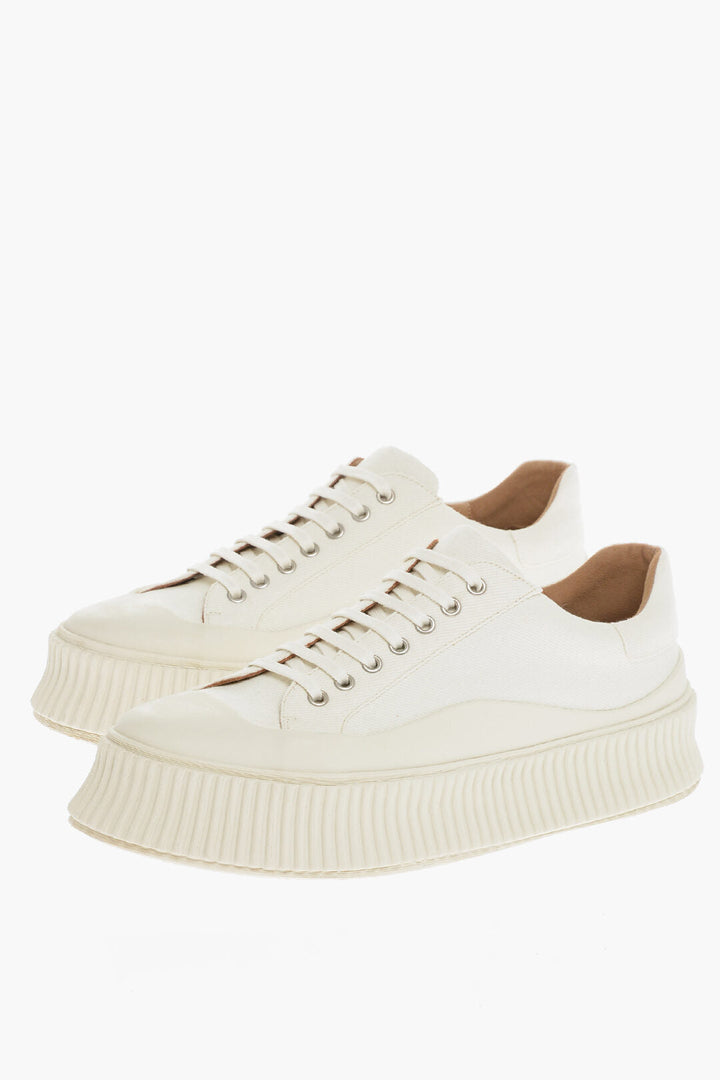 Jil Sander Fabric Sneakers With Platform Sole