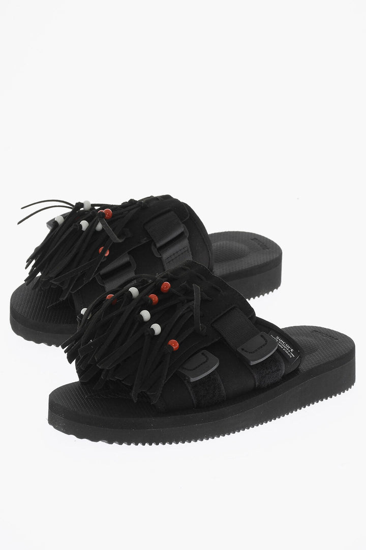 Suicoke Faux Leather HOTO Sandals with Fringes and Beads