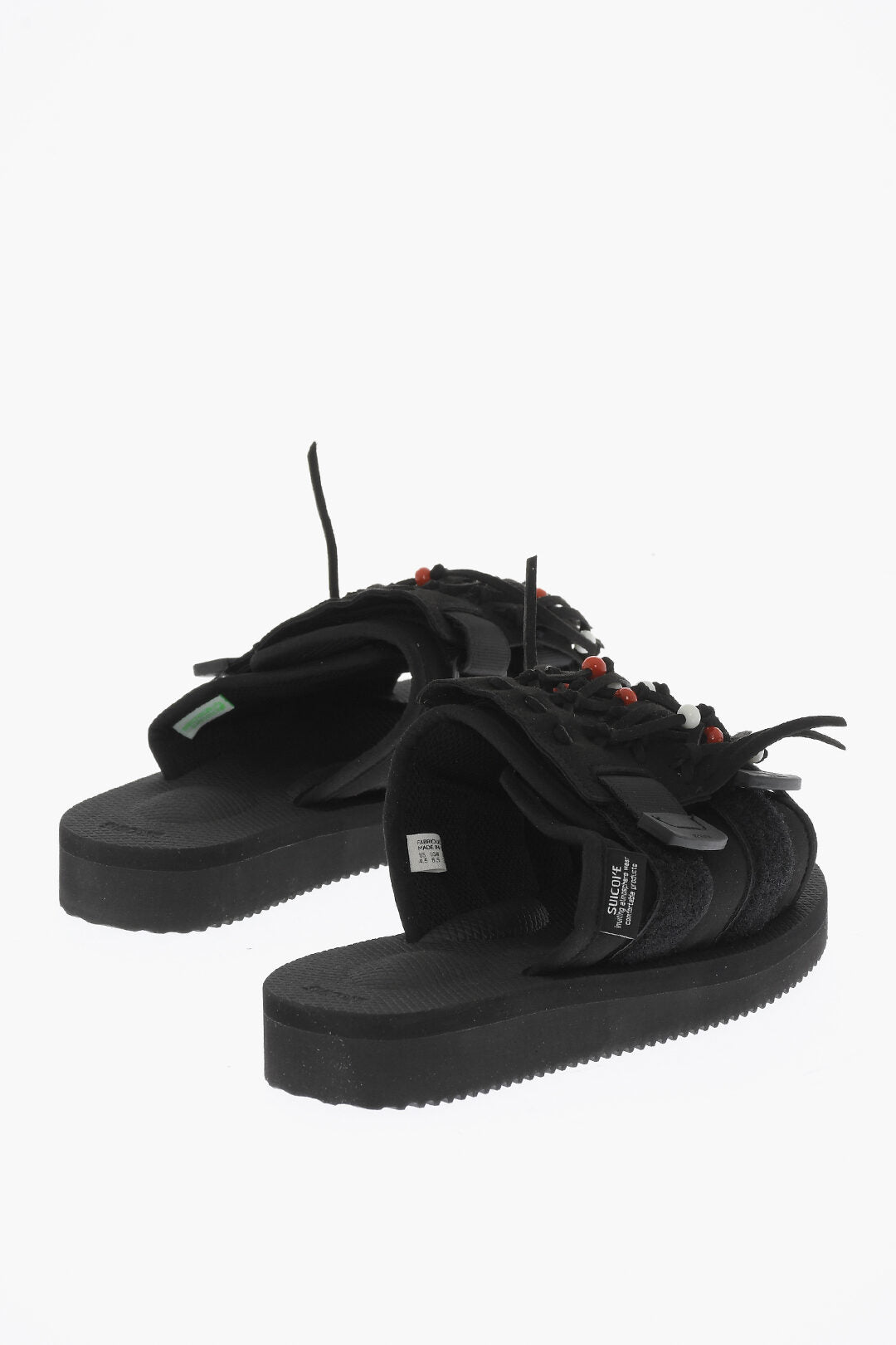 Suicoke Faux Leather HOTO Sandals with Fringes and Beads