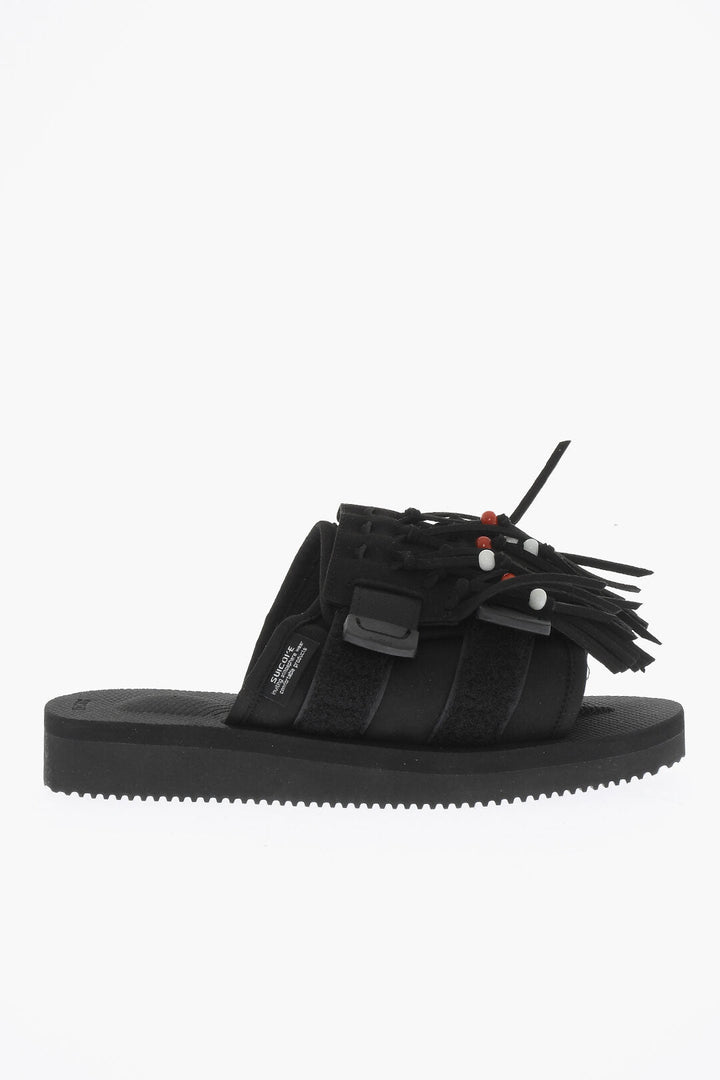 Suicoke Faux Leather HOTO Sandals with Fringes and Beads