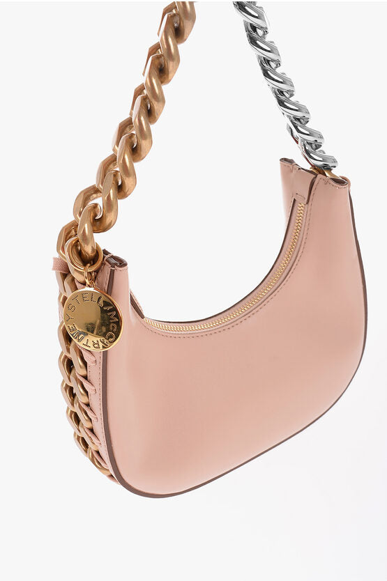 Stella McCartney Faux Leather Mini Hobo Bag with Two-Tone Chain Detail