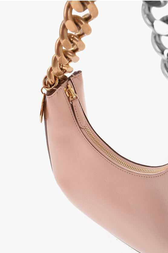 Stella McCartney Faux Leather Mini Hobo Bag with Two-Tone Chain Detail