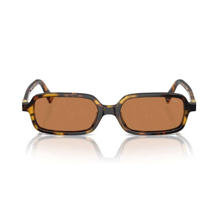 Miu Miu Sunglasses Rectangle Full Rim, Honey Havana Frame and Brown Lens MU11ZSFVAU2Z1