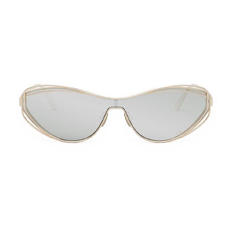 Dior Sunglasses Shield Full Rim, Gold Frame and Silver Mirror Lens FILDIORM1UB0A4