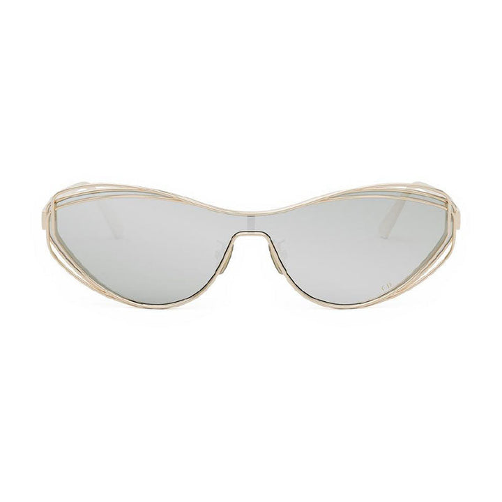 Dior Sunglasses Shield Full Rim, Gold Frame and Silver Mirror Lens FILDIORM1UB0A4