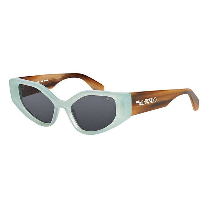 Off-White Sunglasses Cat Eye Full Rim, Teal Frame and Dark Grey Lens OERI063MEMPHIS5907