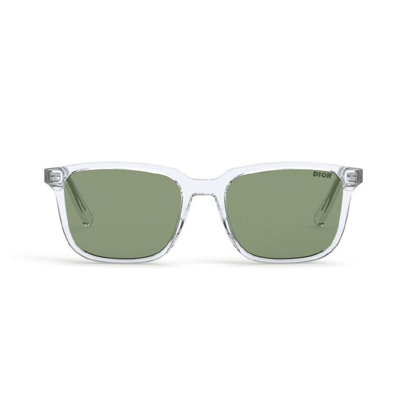 Dior Sunglasses Square Full Rim, Matte Crystal Frame and Green Lens INDIORS1I85C0