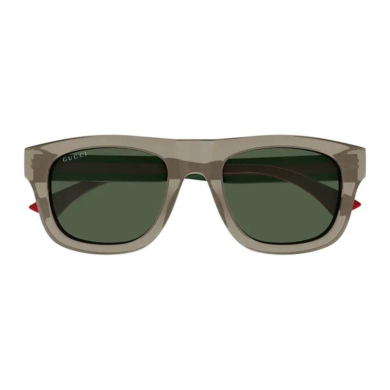 Gucci Sample Sale | Gucci Sunglasses Square Full Rim, Shiny Transparent Brown Frame And Green Lens Gg1991S003 - Sunglasses | Designer outlet