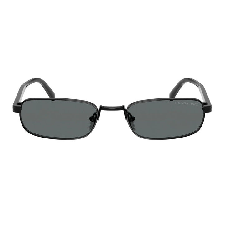 Prada Sunglasses Rectangle Full Rim, Black Frame and Dark Grey Polarized Lens PRB54S1AB5Z1