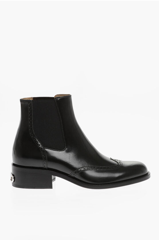 Shoes - Fendi Leather Chelsea Boots With Brogue Detail - 8054321729678 - Ask Me Wear