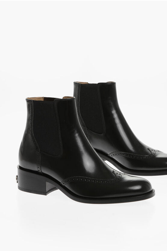 Shoes - Fendi Leather Chelsea Boots With Brogue Detail - 8054321729678 - Ask Me Wear