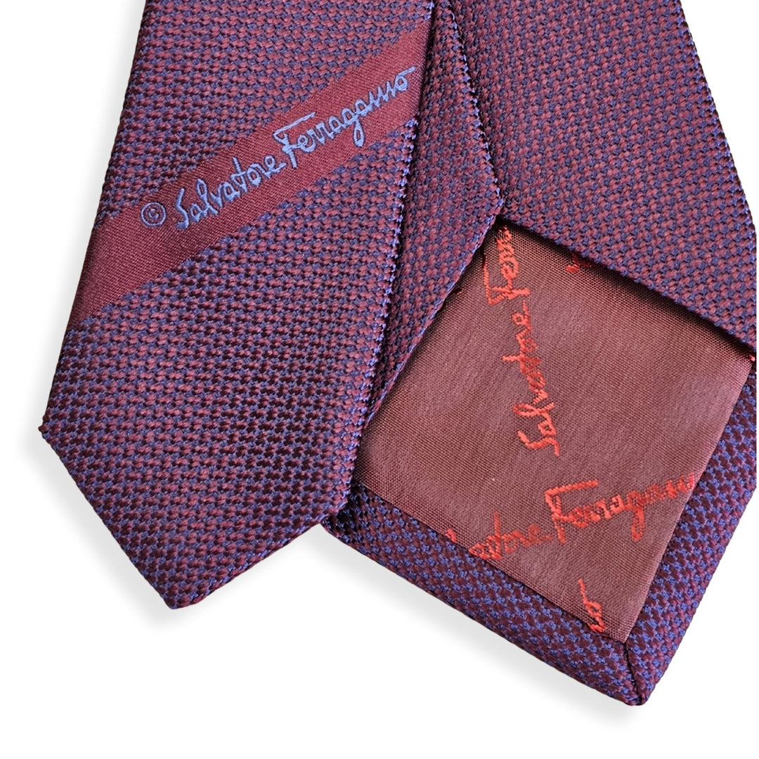 Accessories - Ties - Ferragamo 3 - Zero Tie - Blu/Bordea - 8017578933137 - Ask Me Wear