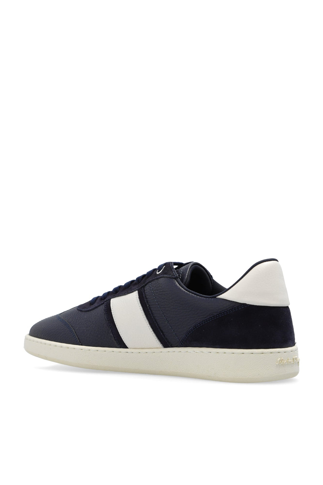 Shoes - Ferragamo Achille 1 Low Top Sneaker In Blue Marine - 763471 - 11 - Ask Me Wear